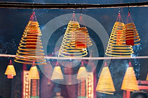 Circular incenses in Chinese temple