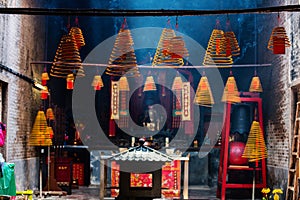 Circular incenses in Chinese temple