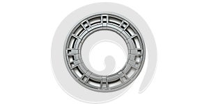 Circular industrial metal ring isolated on transparent background