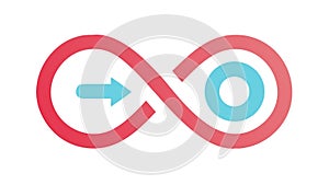 Circular Infinity Loop Icon: Continuous Cycle Endless Process, vector design Generative AI