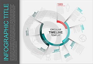 Circular infographic timeline template