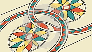 Circular Interlocking Pattern, Abstract Geometric Design Element, vector design Generative AI