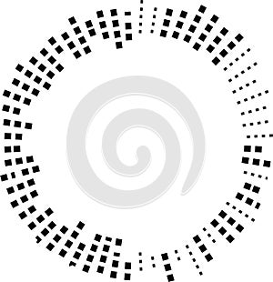 circular irregular rays half inside-outside empty circle center