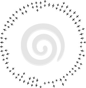 circular irregular rays half inside-outside empty circle center