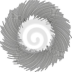 circular irregular rays vortex inside and outside empty space center