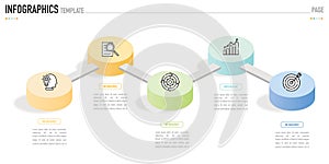 Circular isometric infographic for business presentation