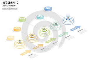 Circular isometric mind map infographic for business presentation