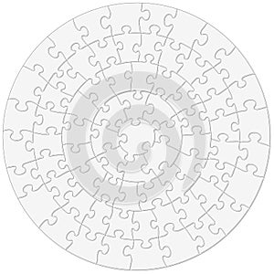 Circular jigsaw puzzle vector illustration