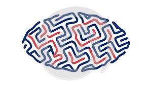 Circular Labyrinth Maze Puzzle, vector design Generative AI