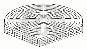 Circular Labyrinth Maze Vector Design Element, vector design Generative AI