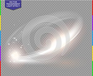 Circular lens flare transparennt light effect. Abstract sparkling spark. Beautiful ellipse border. Shining shock. Rotational glow