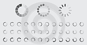 Circular Loading Buffering Icons Vector Set