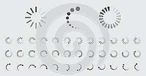 Circular Loading Buffering Icons Vector Set