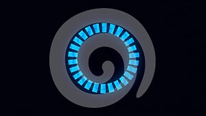 Futuristic Blue Circular Loading Indicator Animation on Dark Background
