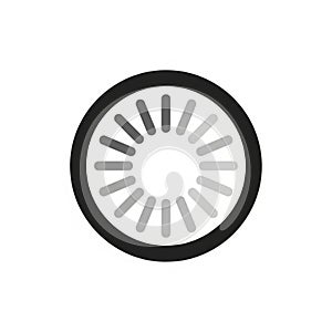 Circular Loading Indicator Icon with Grey Segments on White Background progress symbol