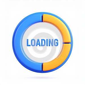 Circular loading indicator with progress bar animation on transparent background
