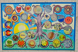 Circular Mandala Mural Hanging at Nanny Park - Baraboo, WI