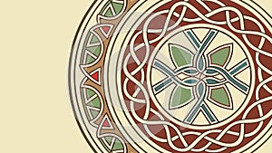 Circular Mandala Pattern: Earthy Tones Abstract Design, vector design Generative AI