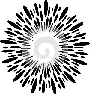 circular mandela shaped design with black and white background
