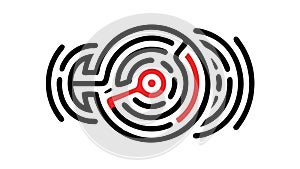 Circular Maze Challenge: Problem Solving Strategic Thinking, vector design Generative AI