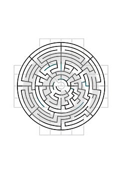 A circular maze with a complex
