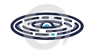 Circular Maze Icon, Complex Problem-Solving Challenge, vector design Generative AI