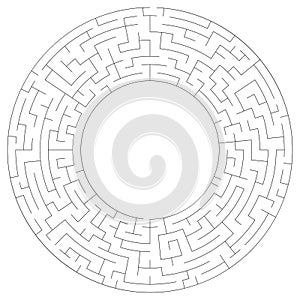 Circular maze, labyrinth puzzle game. Riddle, brain-teaser game concept Solvable