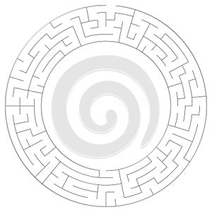 Circular maze, labyrinth puzzle game. Riddle, brain-teaser game concept Solvable