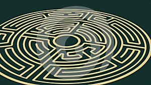 Circular Maze Labyrinth Vector, vector design Generative AI