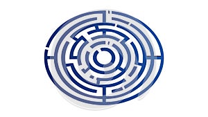 Circular Maze Puzzle Design. Complex Challenge and Problem Solving, vector design Generative AI