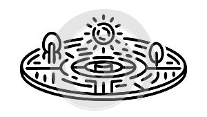 Circular Maze Puzzle Labyrinth Vector, vector design Generative AI