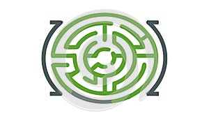Circular Maze Puzzle, Problem Solving Challenge, vector design Generative AI