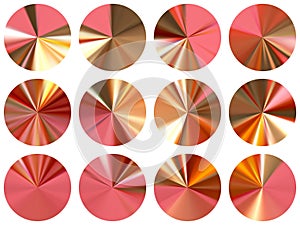 Circular metallic gradient ui button elements