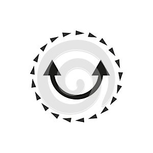 Circular motion cycle icon. Rotation arrows, continuity concept. Simple, abstract. Vector illustration. EPS 10.