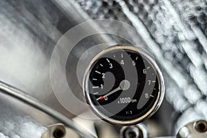 Motorcycle Speedometer Silver Background