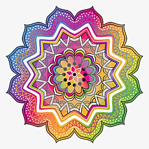 Circular multi-colored gradient pattern on a white background