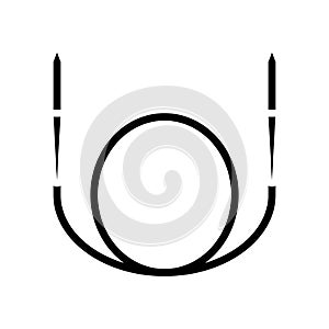 circular needle knitting wool glyph icon vector illustration