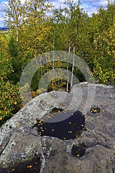 Circular notches on the upper surface of the megaliths of the Kamenny Gorod tract Devil`s fortified settlement