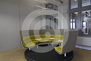 Circular office seating area design for small meetings