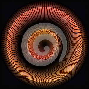 Circular orange colours spectrum. Gamut of orange colours frequencies.