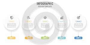 Circular origami infographic for business presentation
