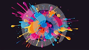 Circular Paint Splash Vector