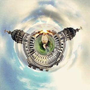 Circular Panorama of London`s most famous attractions