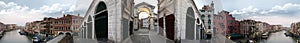 circular Panoramic view of the Ponte de Rialto