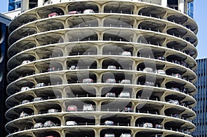 Circular parking garage in Chicago