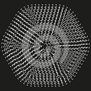 Circular particle pattern. Dynamic dot design. Abstract round mesh. Vector minimal illustration.