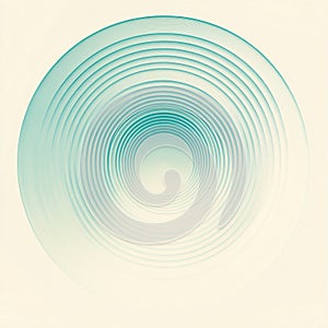 Circular pattern of concentric lines creating a soothing visual effect in a soft color palette. Generative AI