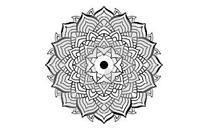 Circular pattern flower of mandala with black and white,Vector mandala floral patterns with white background