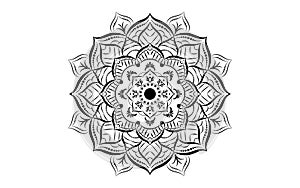 Circular pattern flower of mandala with black and white,Vector mandala floral patterns with white background