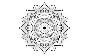 Circular pattern flower of mandala with black and white,Vector mandala floral patterns with white background